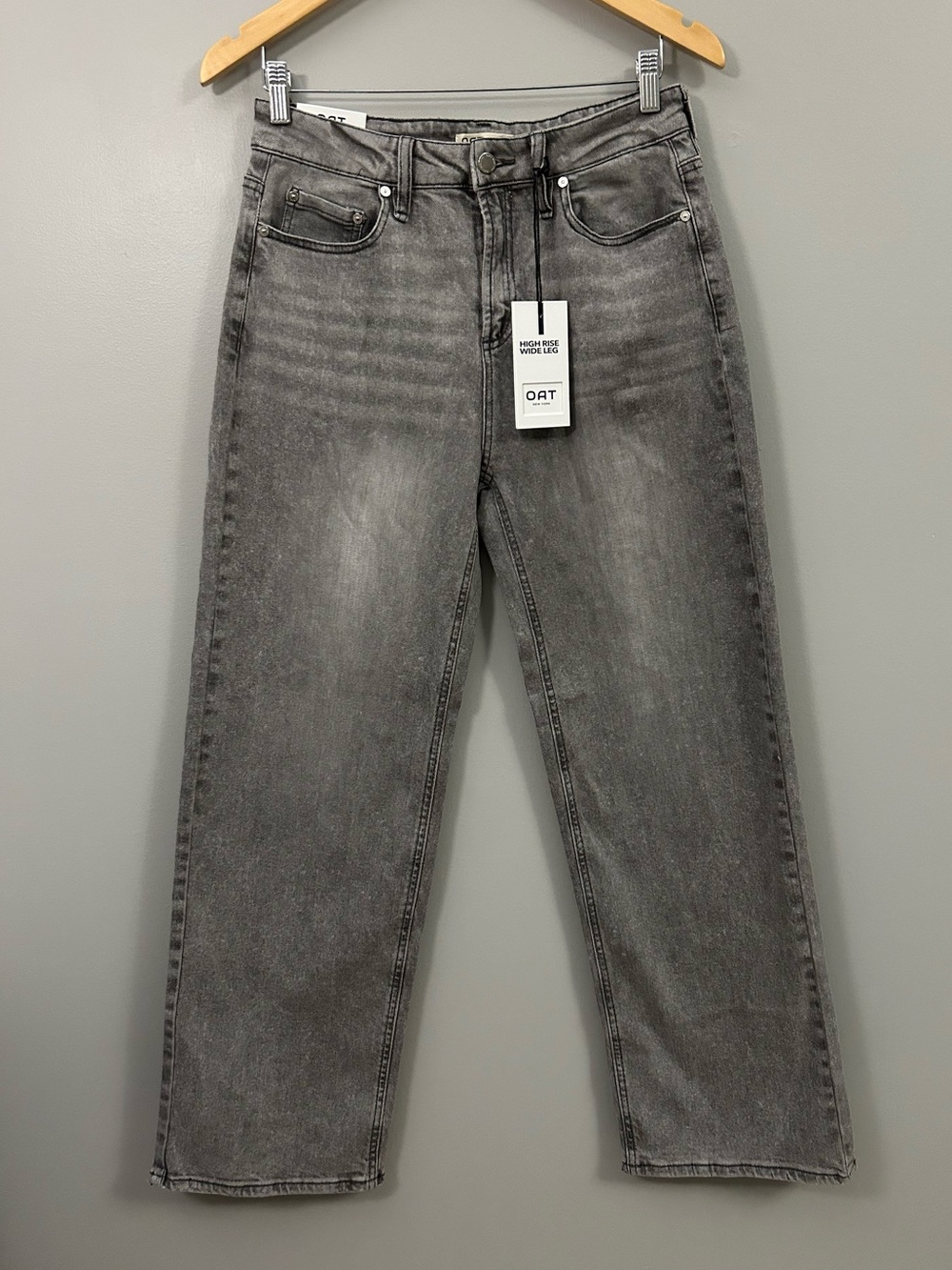 Oat New York NWT High-Rise Wide Leg Jeans in Washed Gray Size 8/29